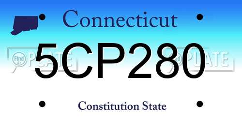 5CP280 Connecticut License Plate