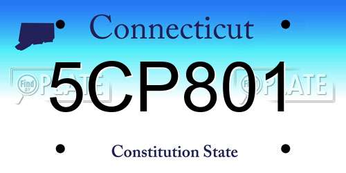 5CP801 Connecticut License Plate