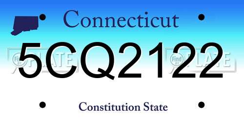 5CQ2122 Connecticut License Plate