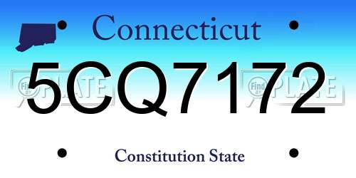 5CQ7172 Connecticut License Plate