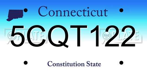 5CQT122 Connecticut License Plate