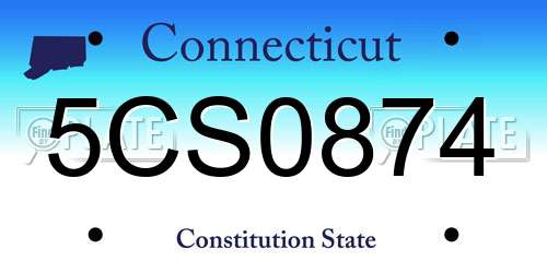 5CS0874 Connecticut License Plate
