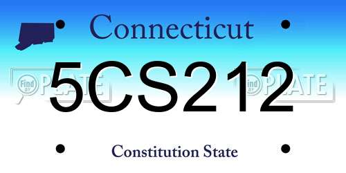 5CS212 Connecticut License Plate