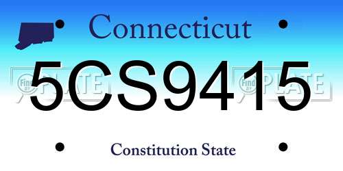 5CS9415 Connecticut License Plate