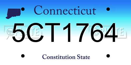 5CT1764 Connecticut License Plate
