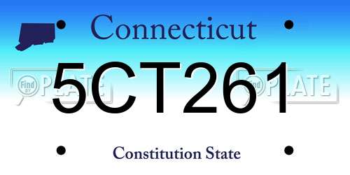 5CT261 Connecticut License Plate