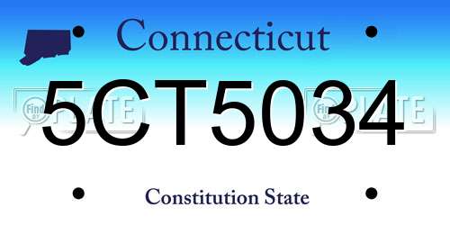 5CT5034 Connecticut License Plate