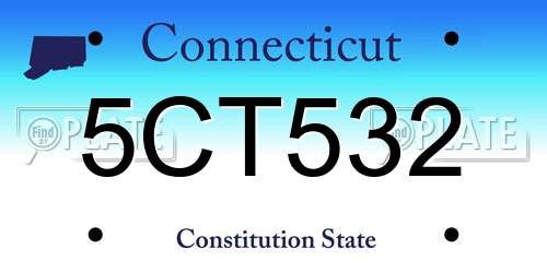5CT532 Connecticut License Plate