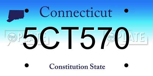 5CT570 Connecticut License Plate