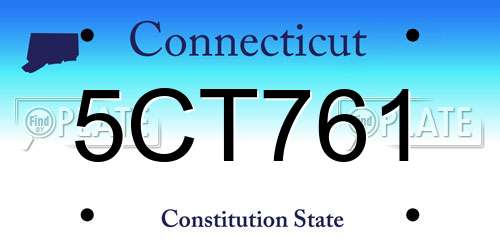 5CT761 Connecticut License Plate