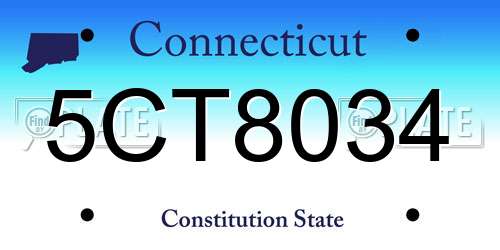 5CT8034 Connecticut License Plate
