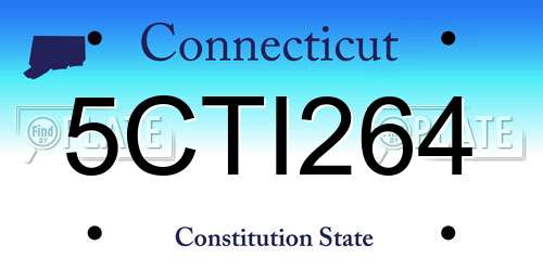 5CTI264 Connecticut License Plate