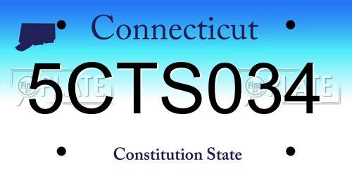 5CTS034 Connecticut License Plate