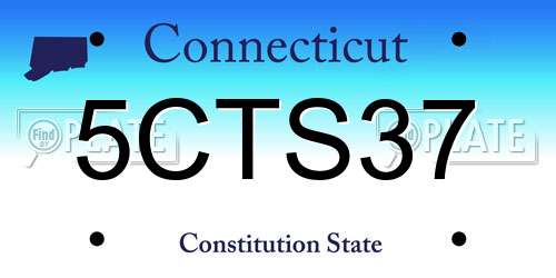5CTS37 Connecticut License Plate