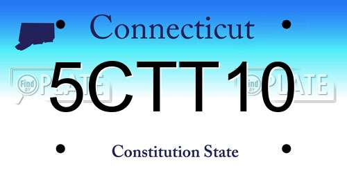 5CTT10 Connecticut License Plate