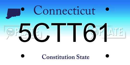5CTT61 Connecticut License Plate