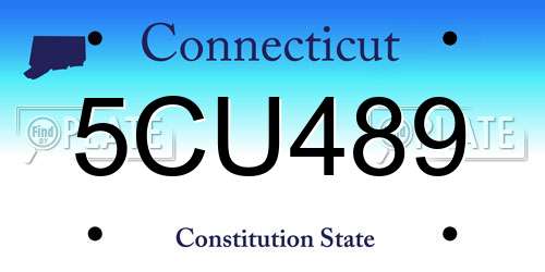 5CU489 Connecticut License Plate