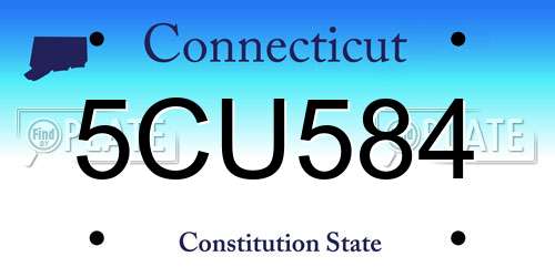 5CU584 Connecticut License Plate