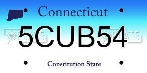 5CUB54 Connecticut License Plate