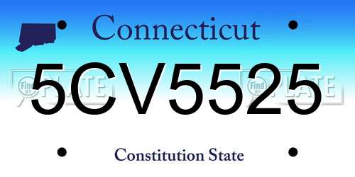 5CV5525 Connecticut License Plate