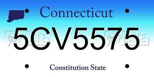 5CV5575 Connecticut License Plate