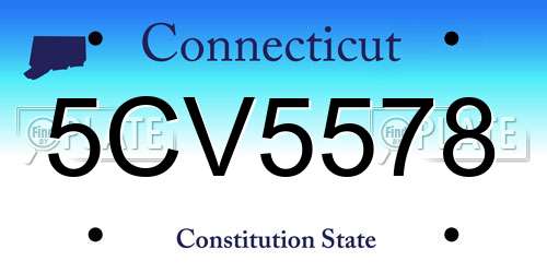 5CV5578 Connecticut License Plate