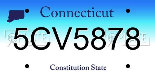 5CV5878 Connecticut License Plate