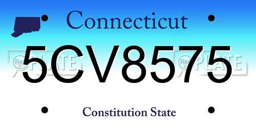 5CV8575 Connecticut License Plate