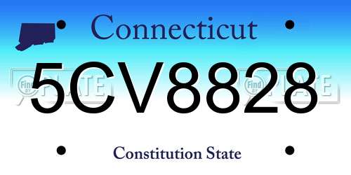 5CV8828 Connecticut License Plate