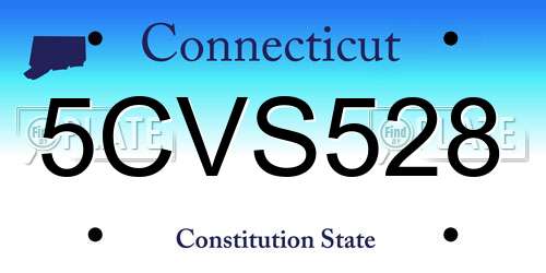 5CVS528 Connecticut License Plate