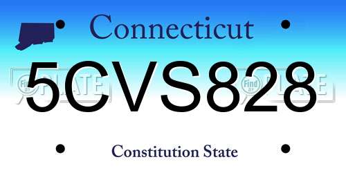 5CVS828 Connecticut License Plate