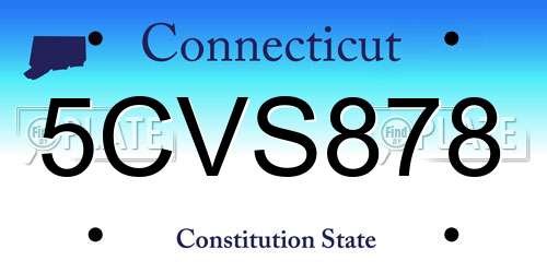 5CVS878 Connecticut License Plate