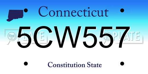 5CW557 Connecticut License Plate