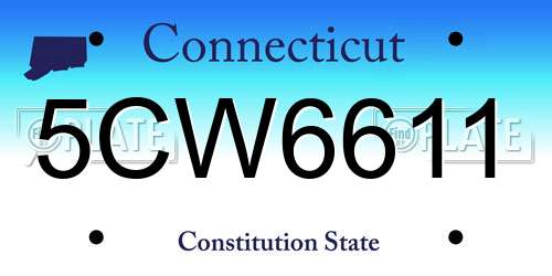 5CW6611 Connecticut License Plate
