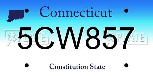 5CW857 Connecticut License Plate