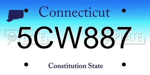 5CW887 Connecticut License Plate