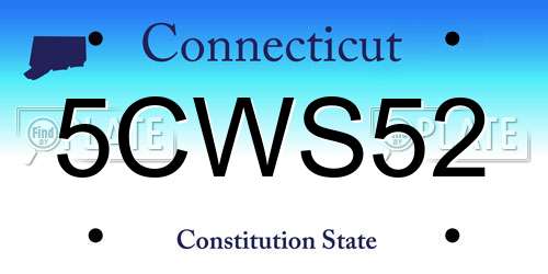 5CWS52 Connecticut License Plate