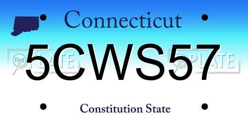 5CWS57 Connecticut License Plate