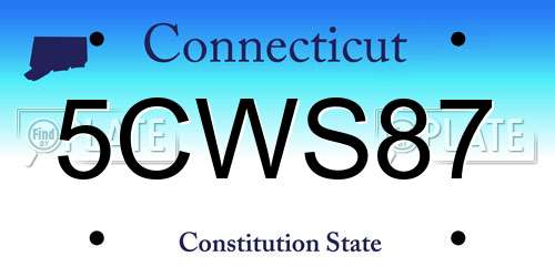 5CWS87 Connecticut License Plate