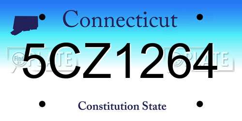 5CZ1264 Connecticut License Plate