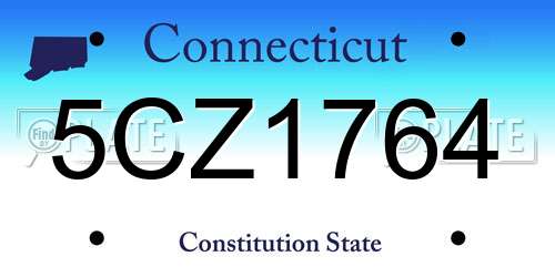 5CZ1764 Connecticut License Plate