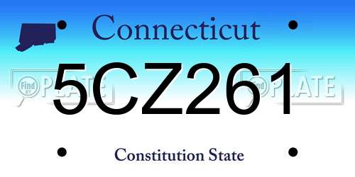 5CZ261 Connecticut License Plate