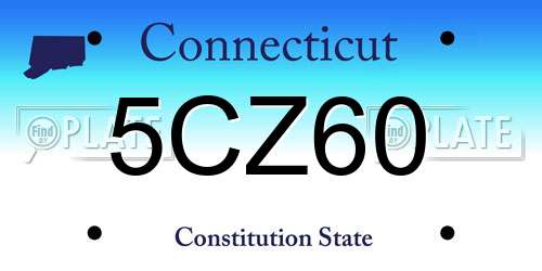 5CZ60 Connecticut License Plate