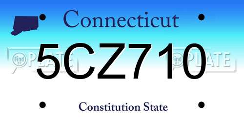 5CZ710 Connecticut License Plate
