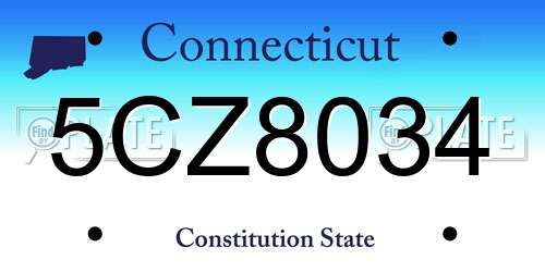 5CZ8034 Connecticut License Plate
