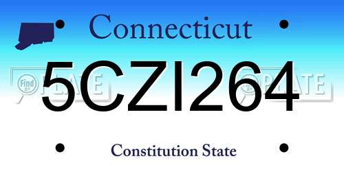 5CZI264 Connecticut License Plate