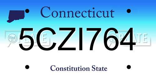 5CZI764 Connecticut License Plate