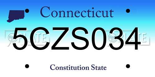 5CZS034 Connecticut License Plate