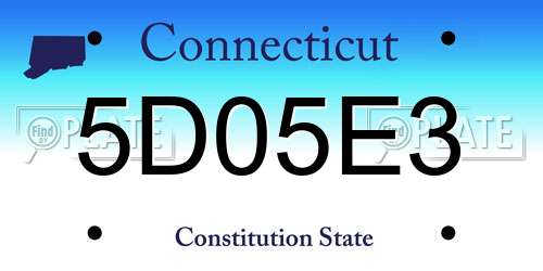 5D05E3 Connecticut License Plate