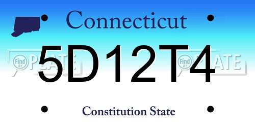 5D12T4 Connecticut License Plate
